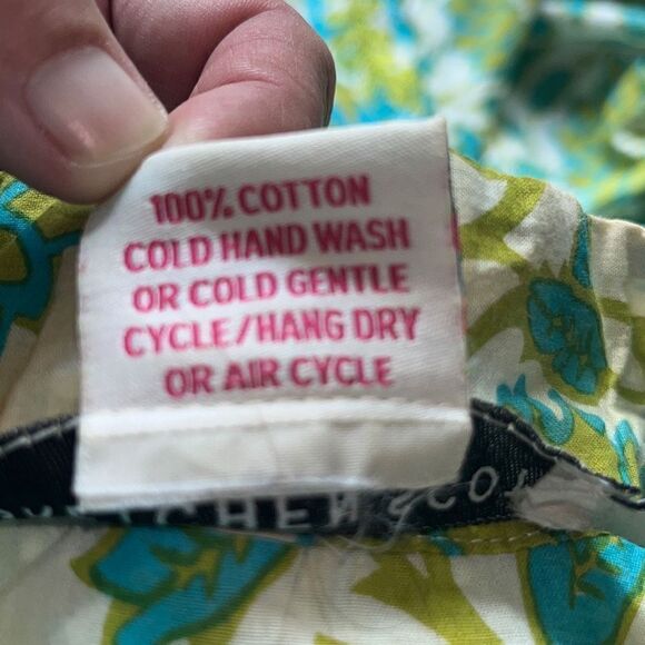 GRETCHEN SCOTT DESIGNS Embroidered Green White & Aqua Foliage Tunic Pullover XS - Picture 16 of 16